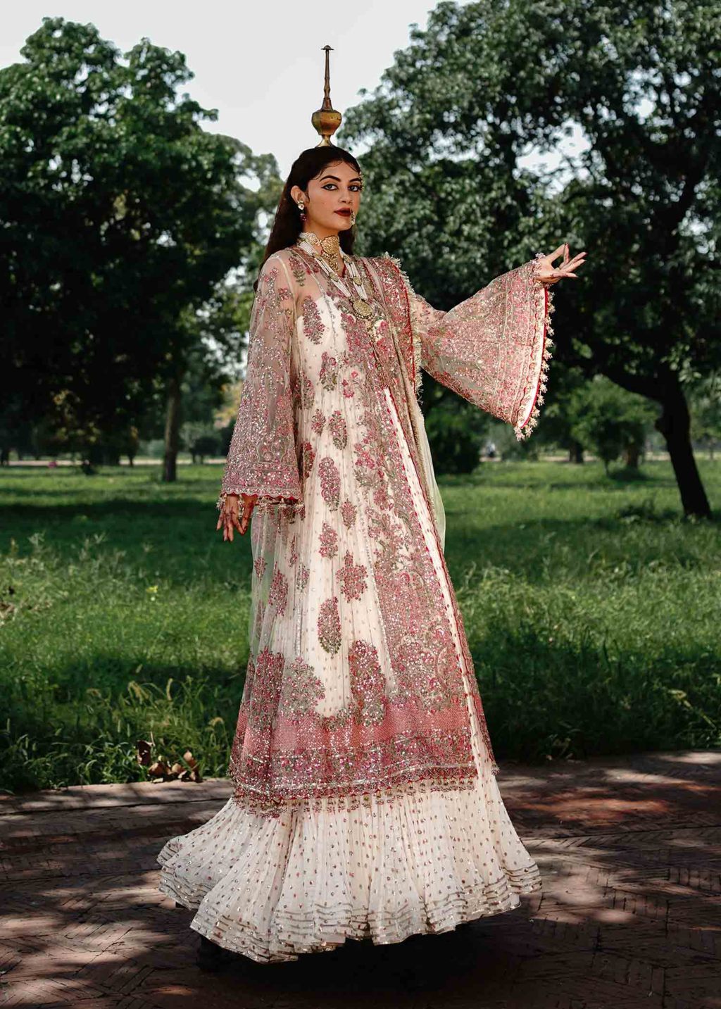 Hussain Rehar 3 Piece Custom Stitched Suit - Off-White - LB284885