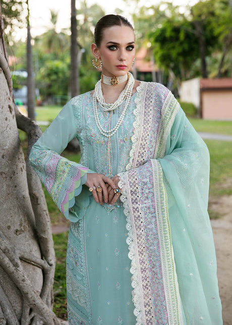 Kanwal Malik 3 Piece Custom Stitched Suit - Green - LB286484