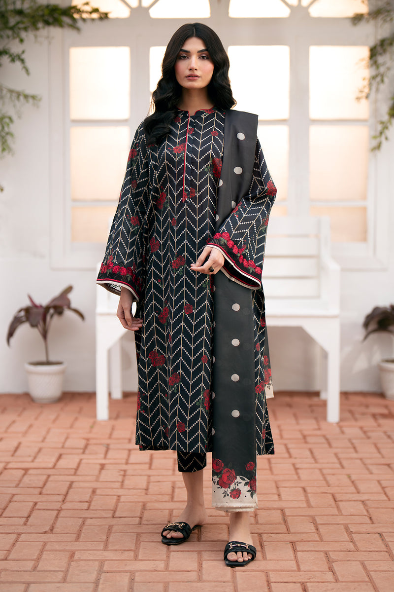 Baroque 3 Piece Custom Stitched Suit - Black - LB287384