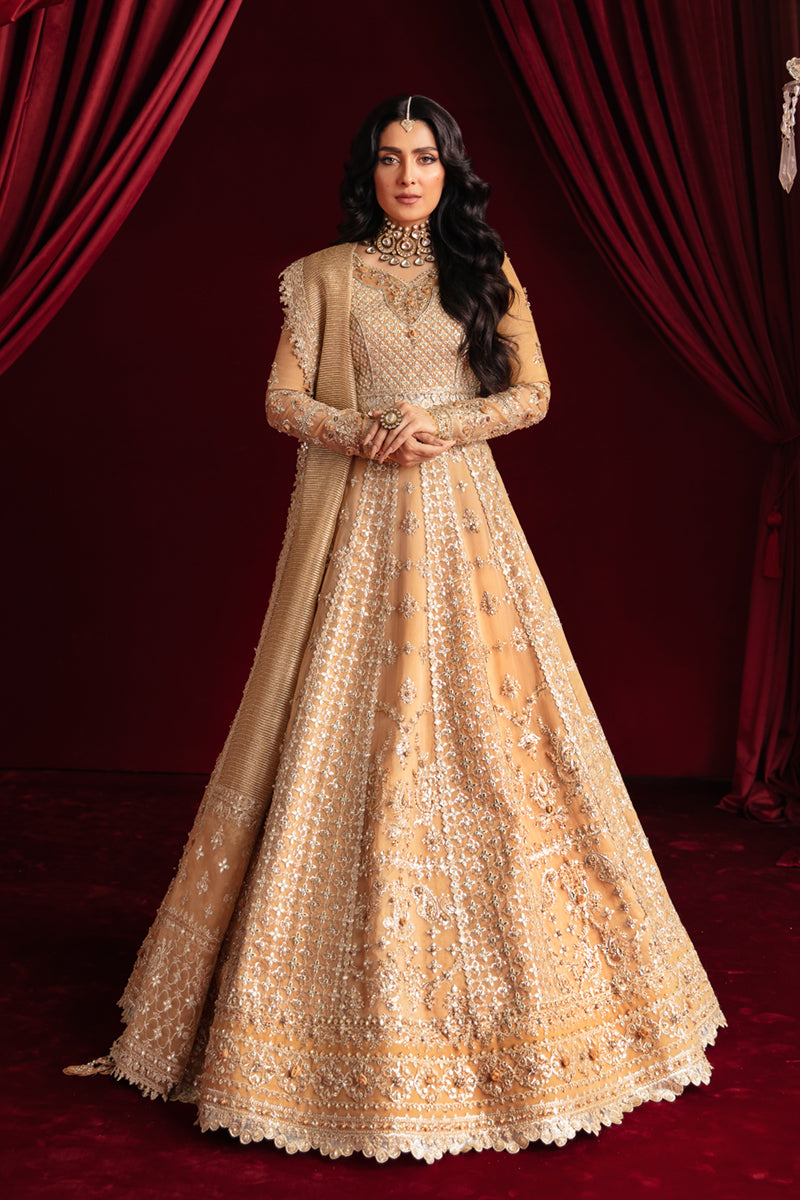 Qalamkar 3 Piece Custom Stitched Suit - Beige - LB28025