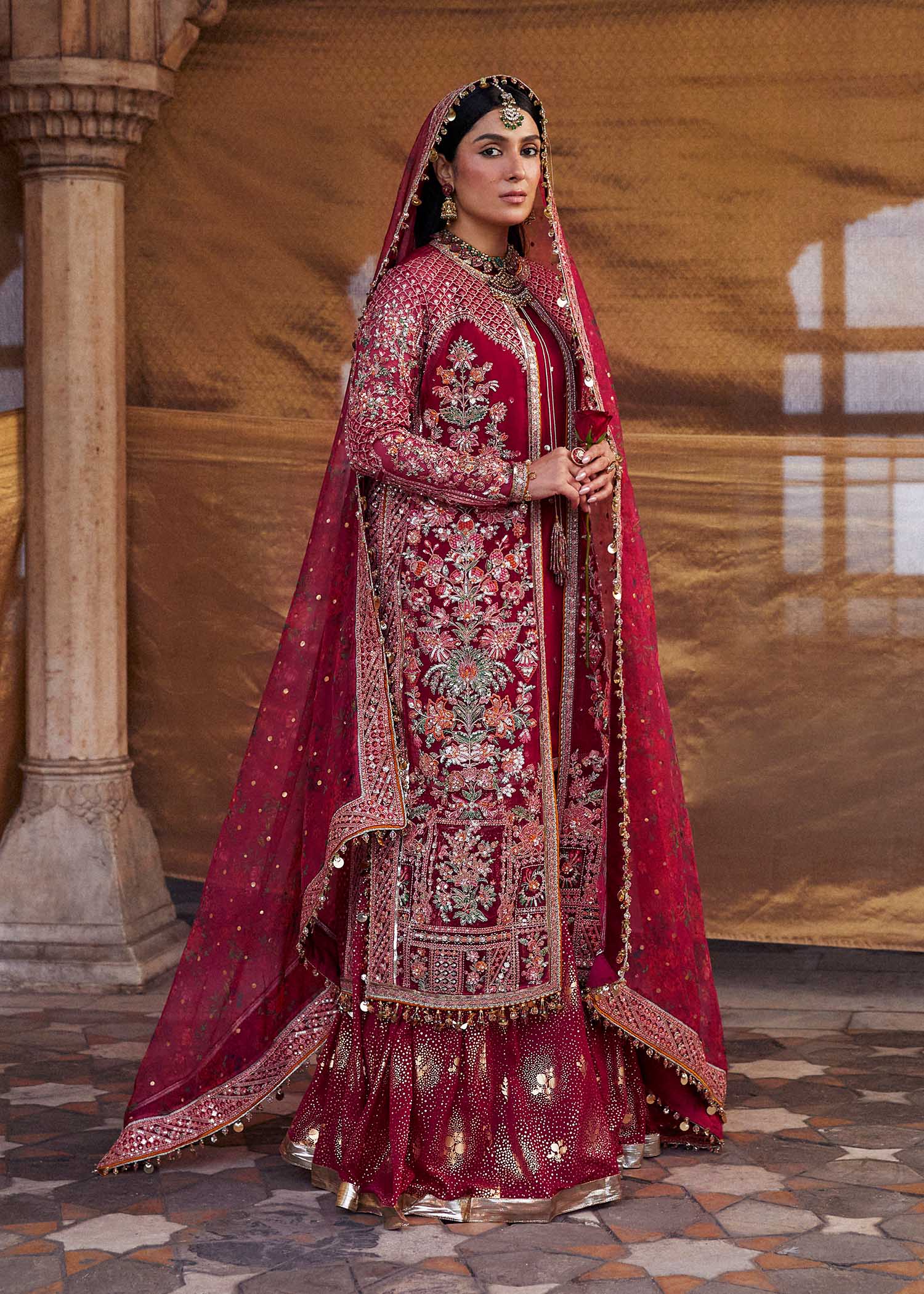 Hussain Rehar 3 Piece Custom Stitched Suit - Pink - LB286448