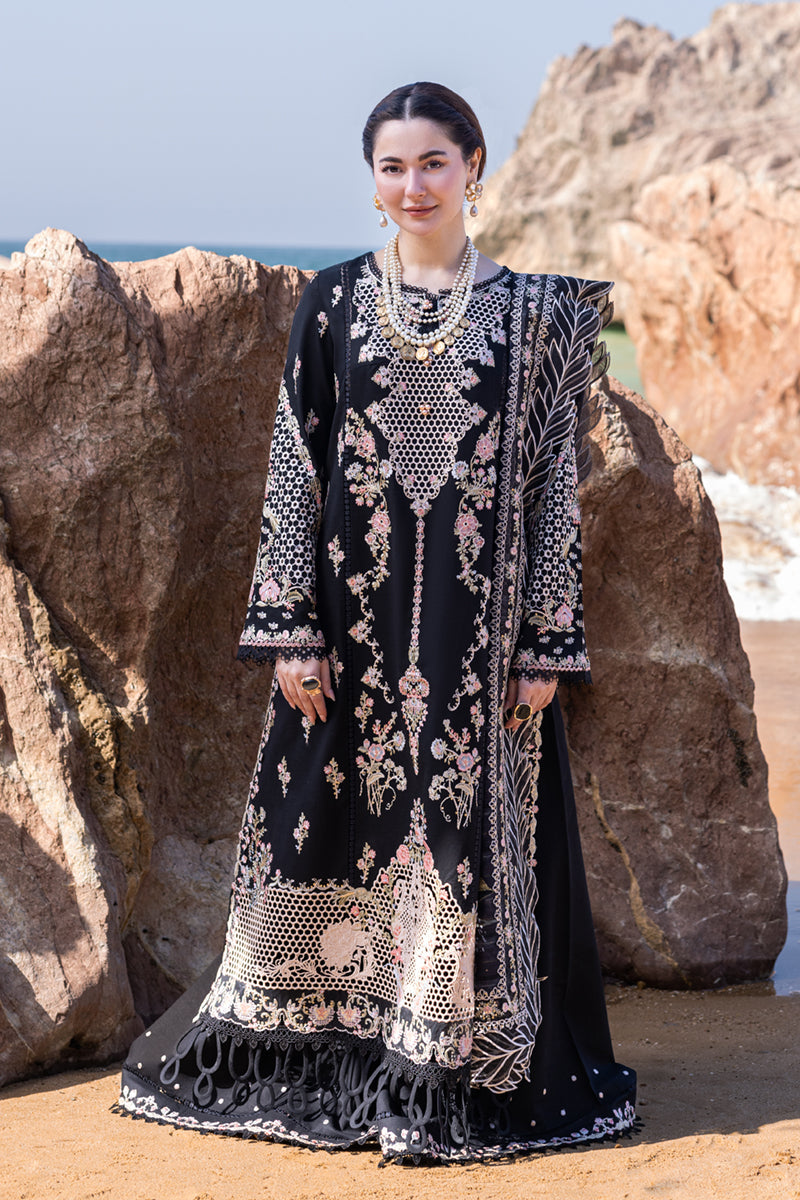 Qalamkar 3 Piece Custom Stitched Suit - Black - LB285860