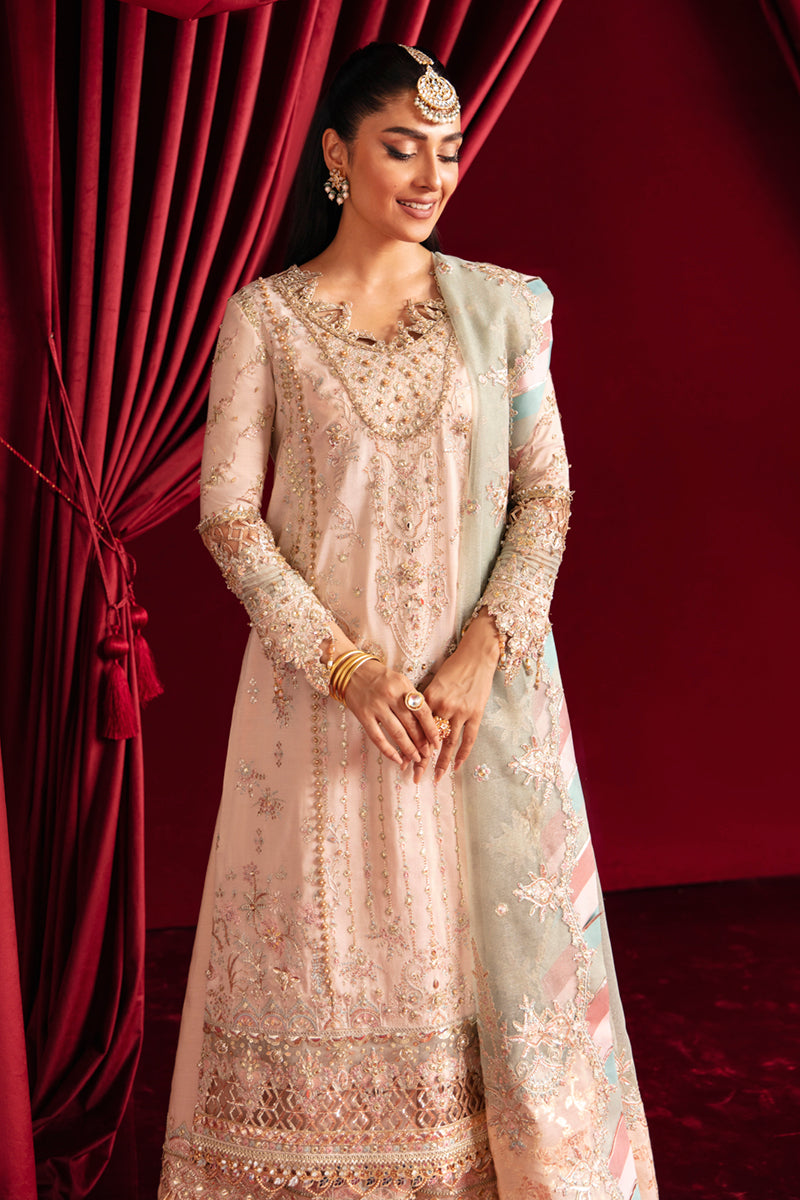 Qalamkar 3 Piece Custom Stitched Suit - Beige - LB28027