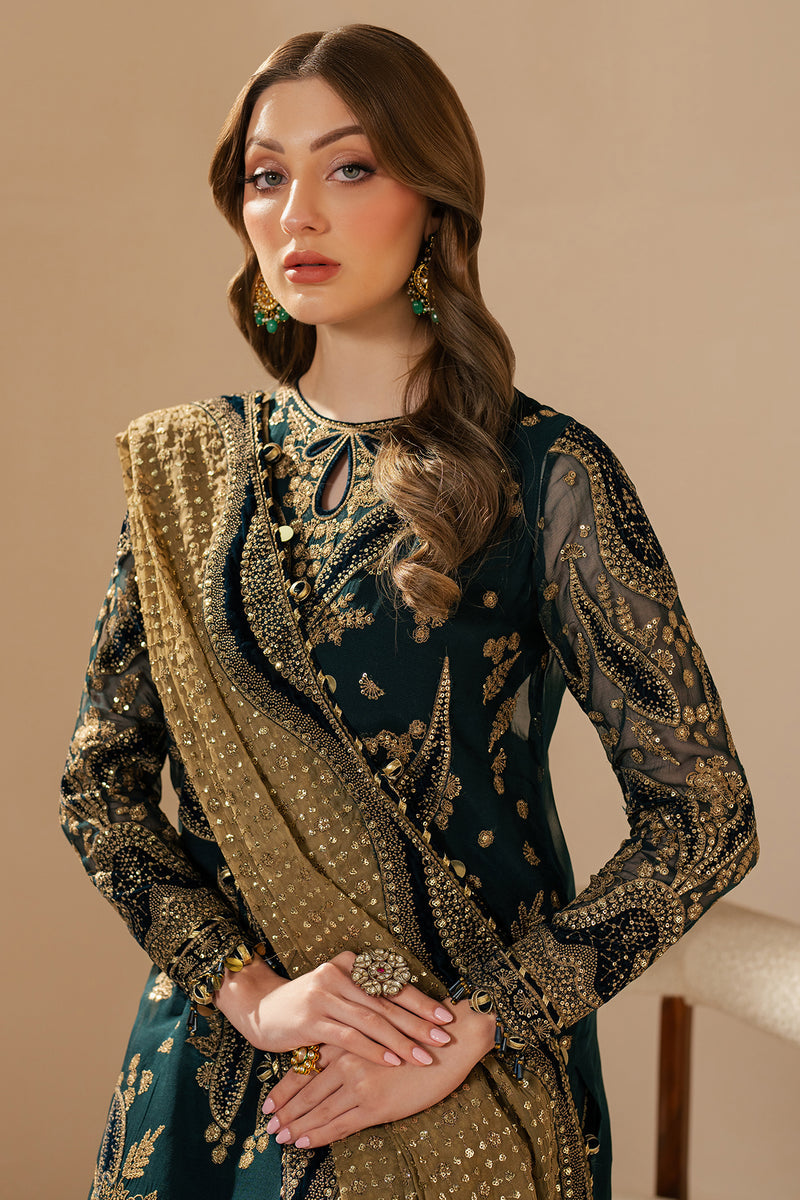 Jazmin 3 Piece Custom Stitched Suit - Green - LB29024