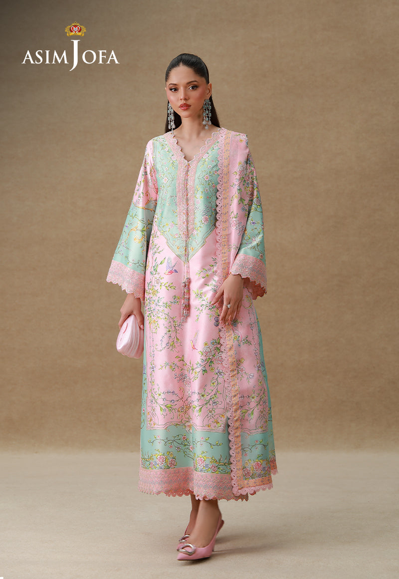 Asim Jofa 3 Piece Custom Stitched Suit - Pink - LB31252