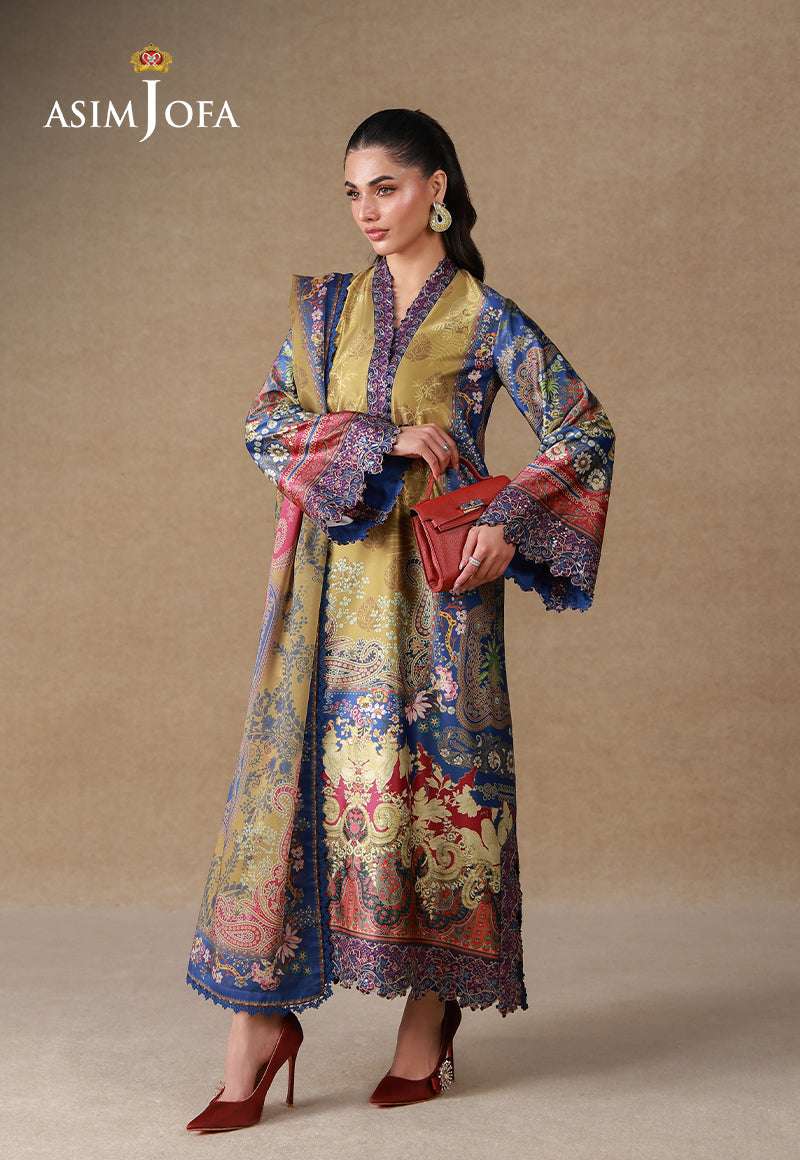 Asim Jofa 3 Piece Custom Stitched Suit - Green - LB31253