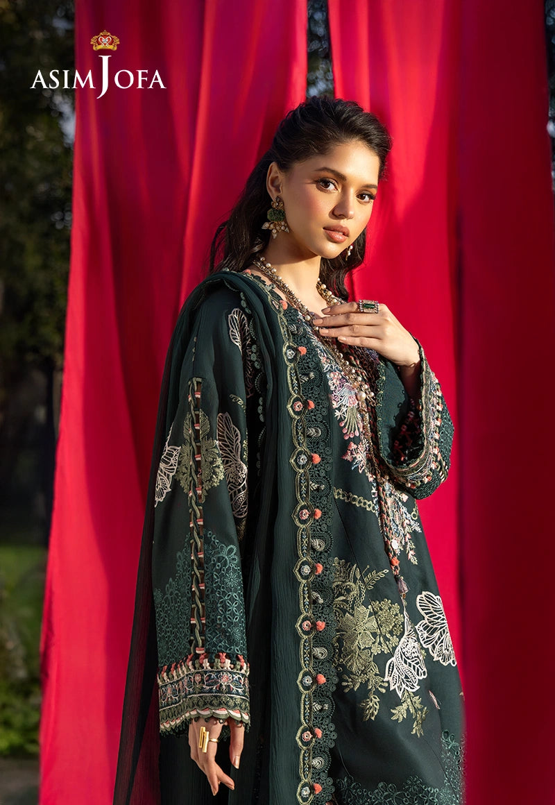 Asim Jofa 3 Piece Custom Stitched Suit - Green - LB31489
