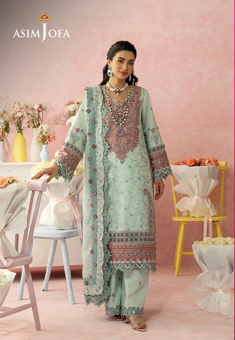 Asim Jofa 3 Piece Custom Stitched Suit - Green - LB31485