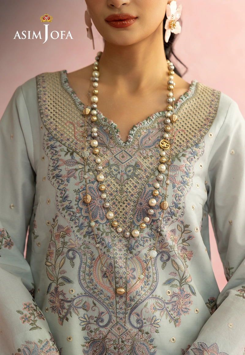 Asim Jofa 3 Piece Custom Stitched Suit - Gray - LB31492