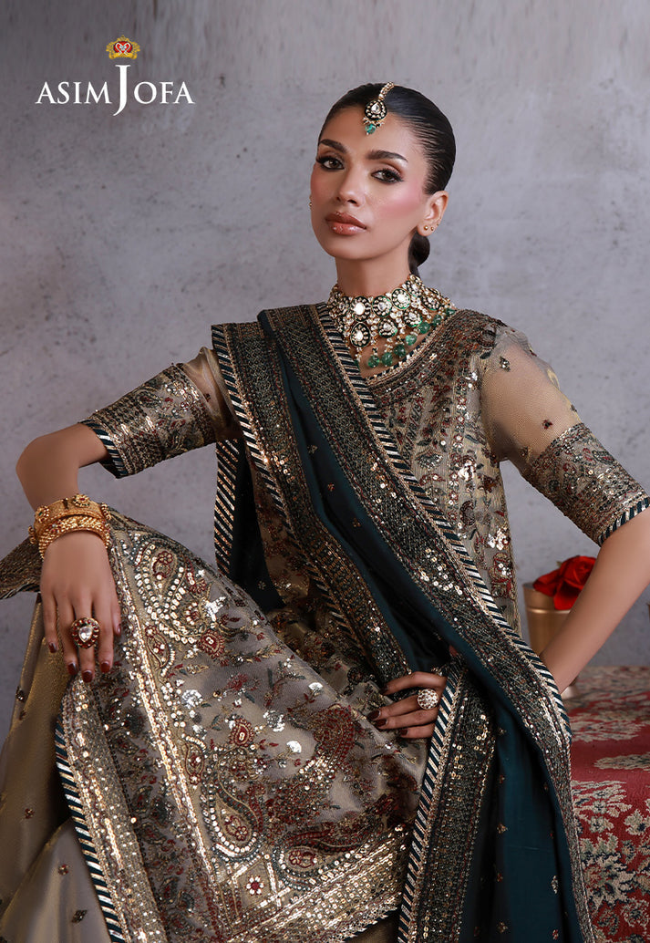 Asim Jofa 3 Piece Custom Stitched Suit - Gray - LB31673