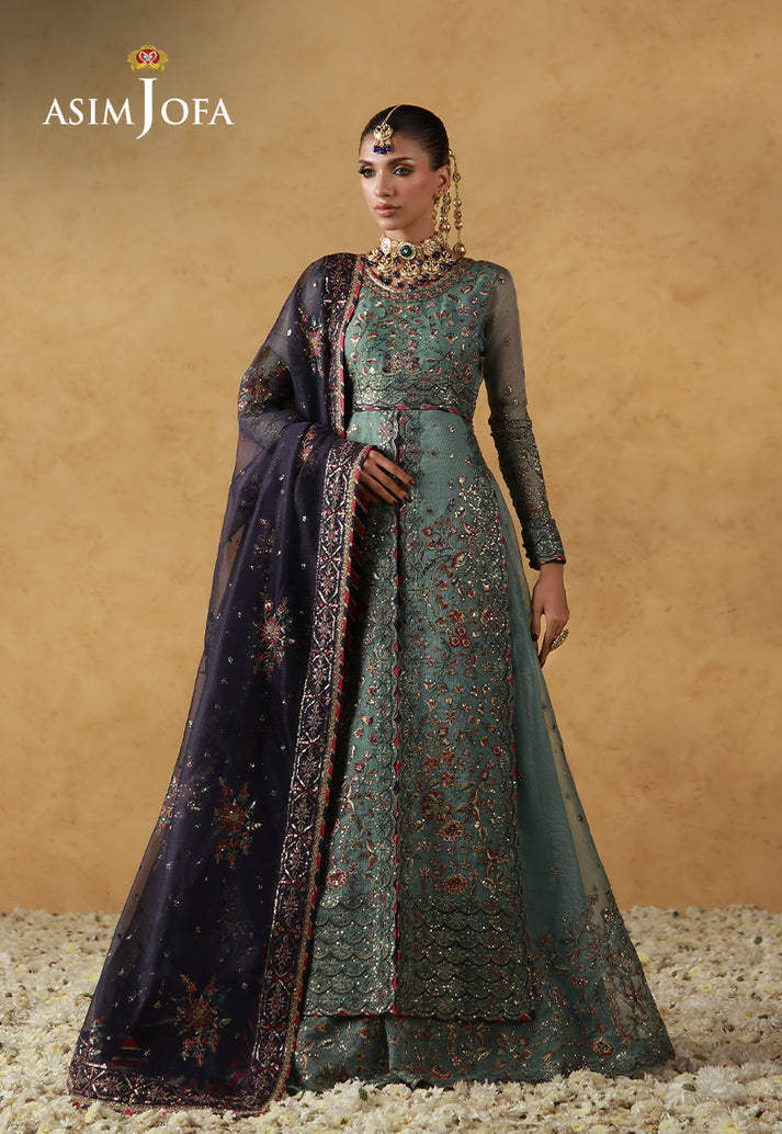 Asim Jofa 3 Piece Custom Stitched Suit - Mint - LB31666