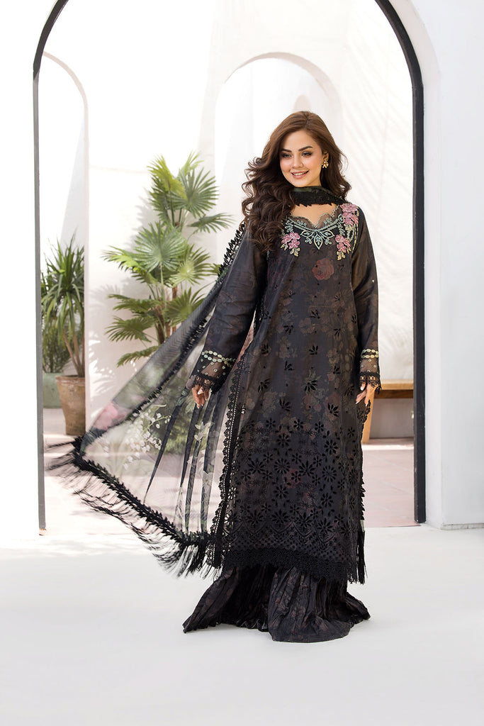 Sobia Nazir 3 Piece Custom Stitched Suit - Black - LB29777