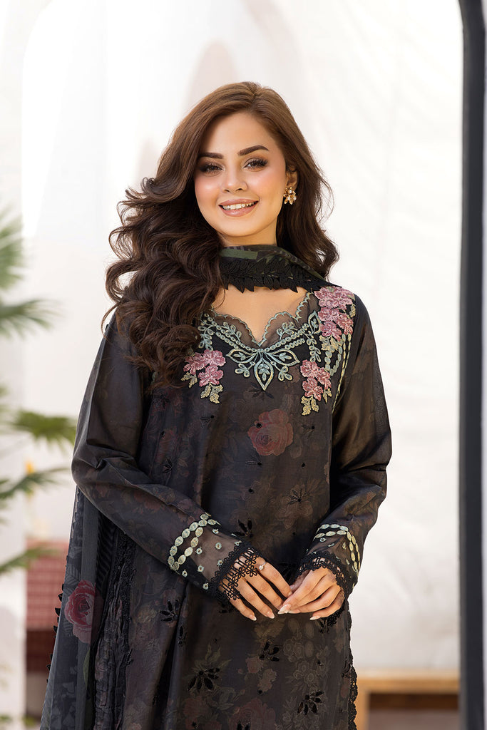 Sobia Nazir 3 Piece Custom Stitched Suit - Black - LB29777