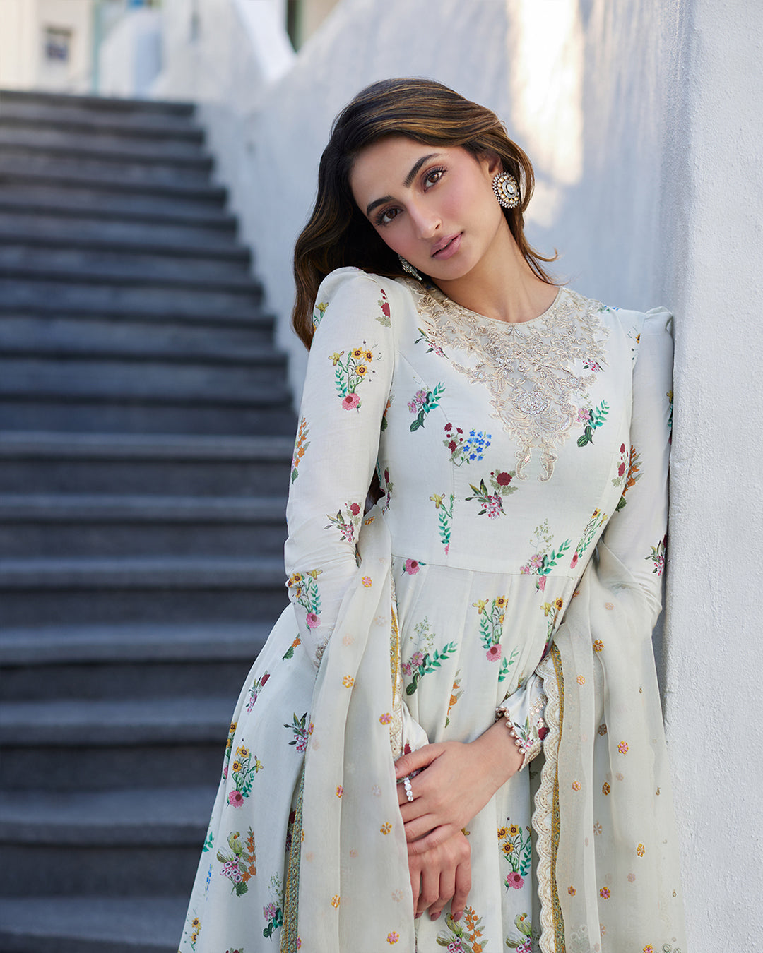 Faiza Saqlain 3 Piece Custom Stitched Suit - Off-White - LB286665