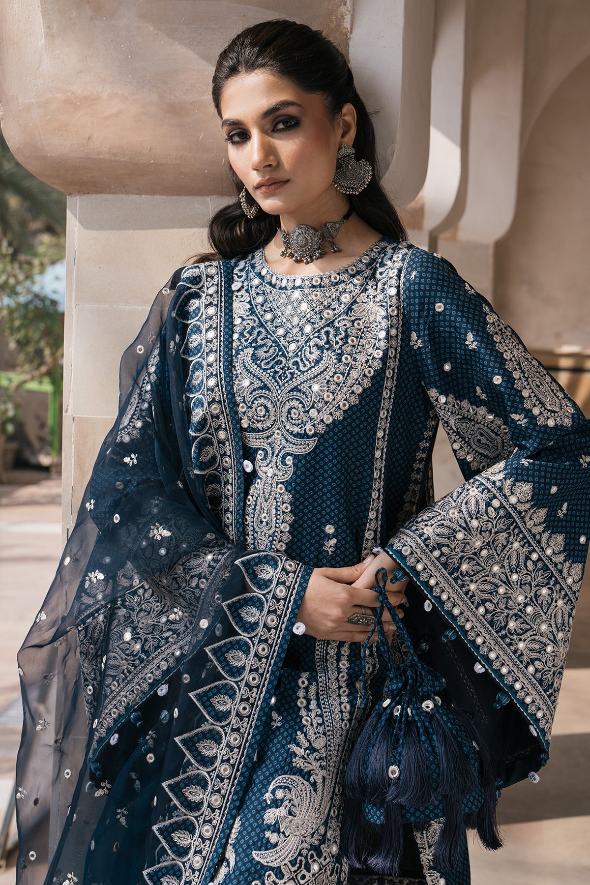 Jazmin 3 Piece Custom Stitched Suit - Blue - LB286529