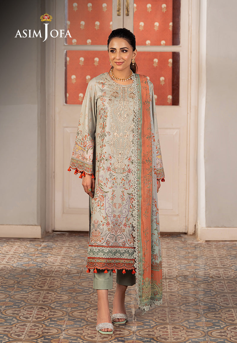 Asim Jofa 3 Piece Custom Stitched Suit - Green - LB285895