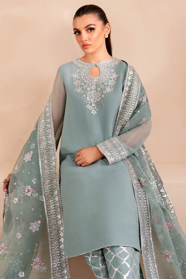 Farasha 3 Piece Custom Stitched Suit - Blue - LB289065