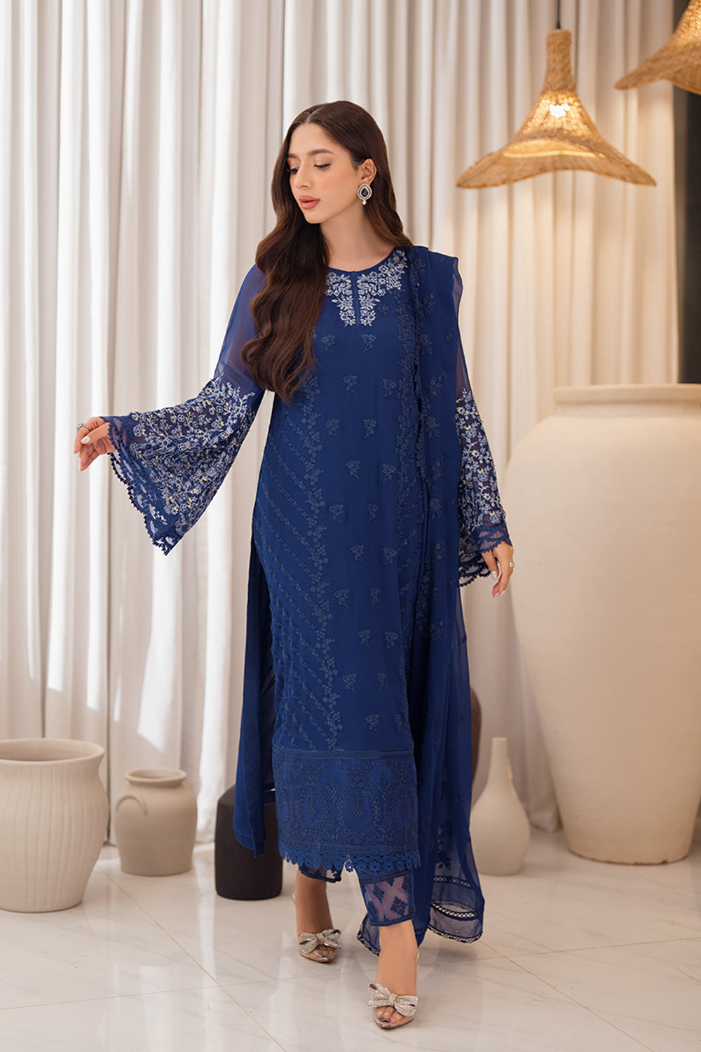 Libasco Azure 3 Piece Custom Stitched Suit - Blue - LB288261