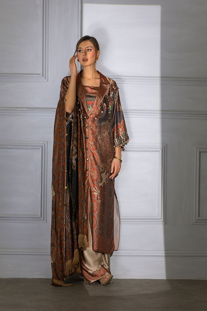 Sobia Nazir 3 piece Custom Stitched Suit - Brown - LB285404