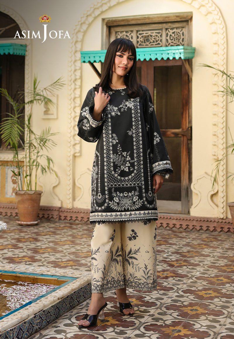 Asim Jofa 2 Piece Custom Stitched Suit - Black - LB29807