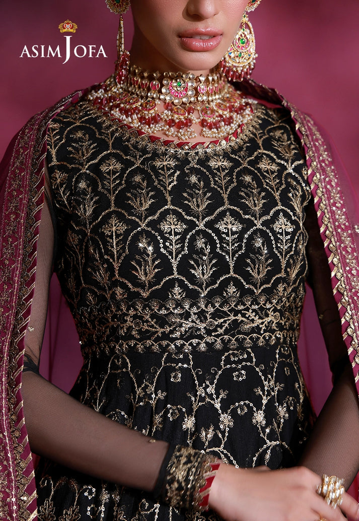 Asim Jofa 2 Piece Custom Stitched Suit - Black - LB31648