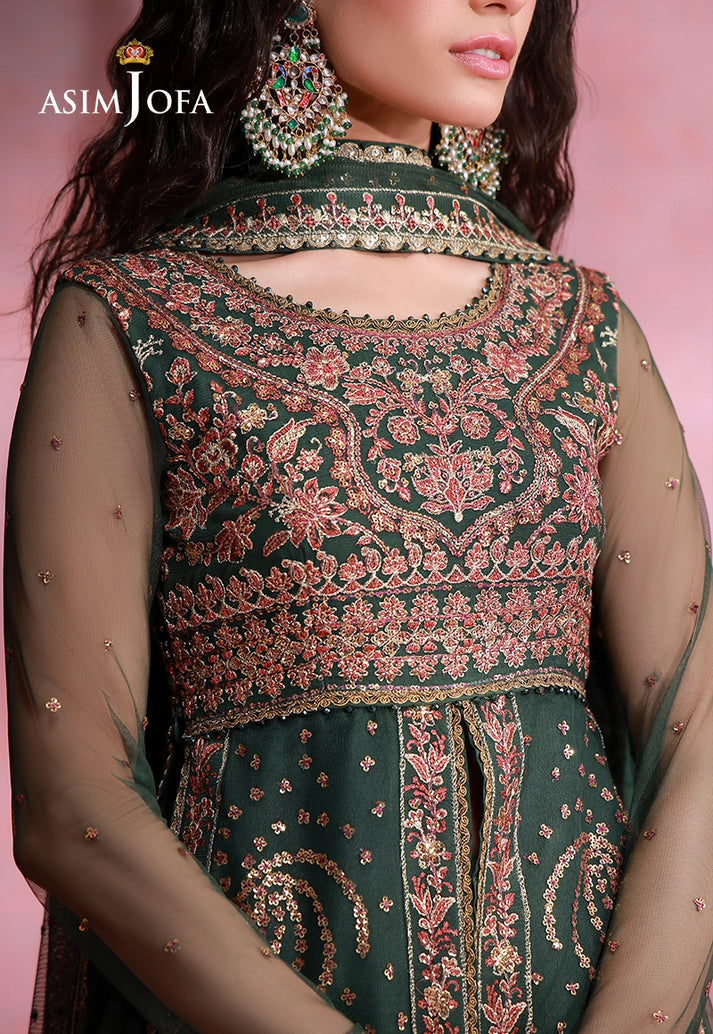 Asim Jofa 3 Piece Custom Stitched Suit - Green - LB31653