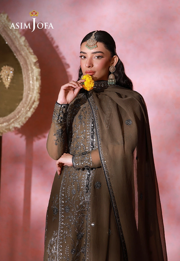 Asim Jofa 3 Piece Custom Stitched Suit - Green - LB31650