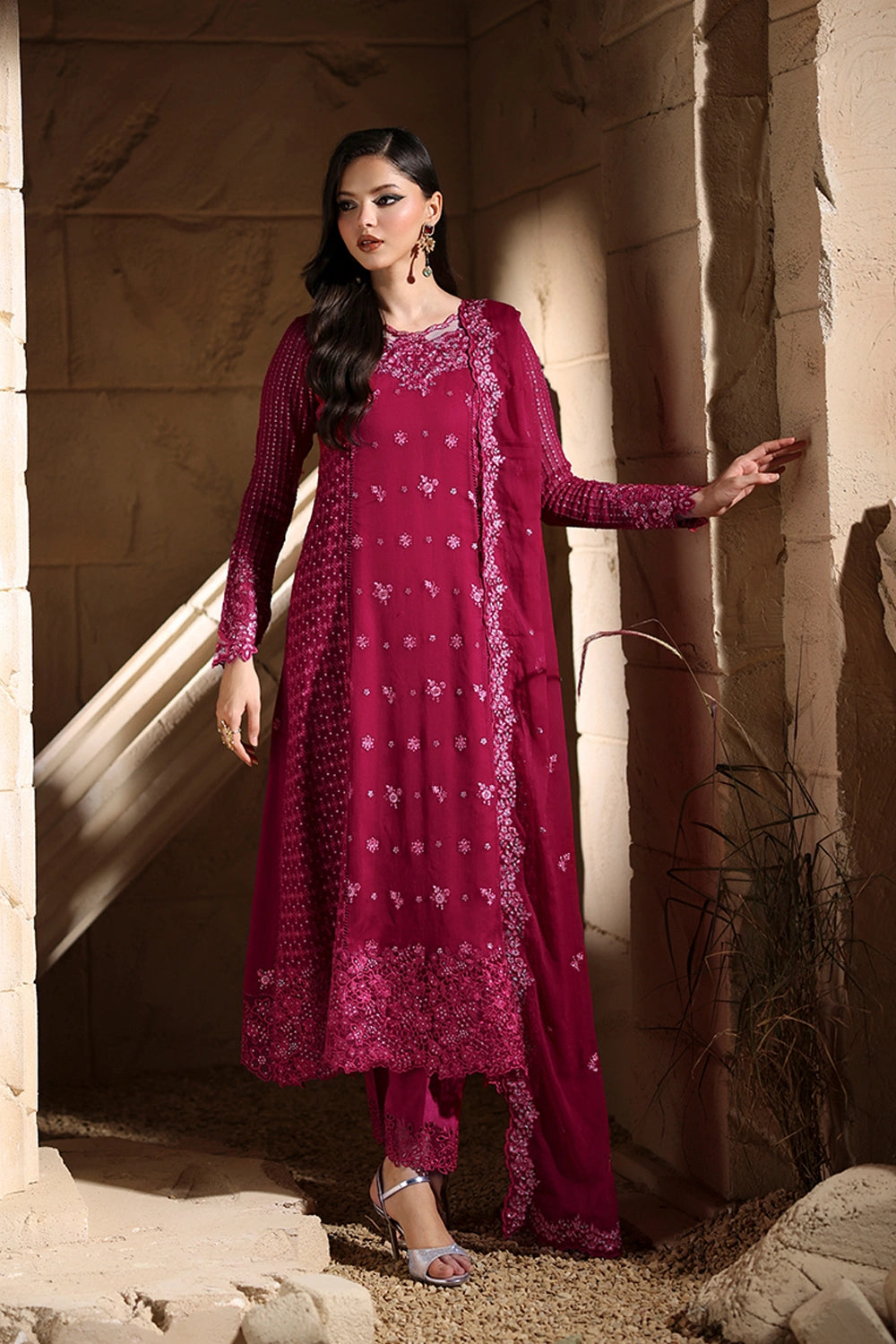 Azure 3 Piece Custom Stitched Suit - Pink - LB31073