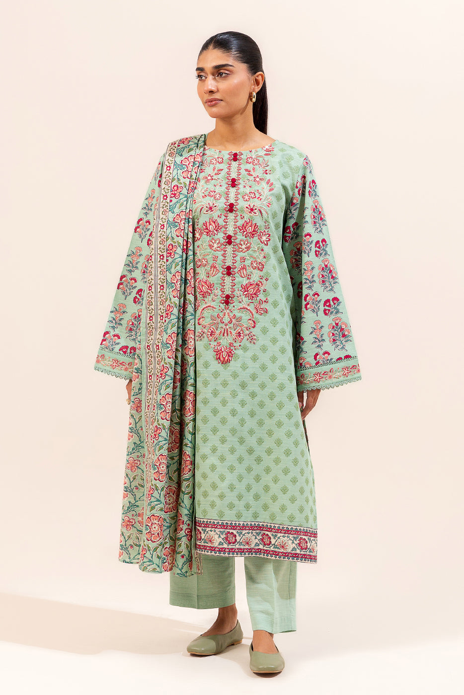 Beechtree 3 Piece Custom Stitched Suit - Green - LB288303