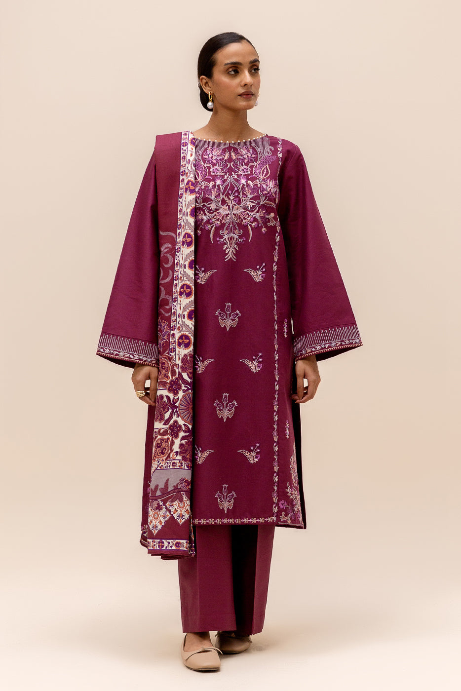 Beechtree 3 Piece Custom Stitched Suit - Purple - LB288315