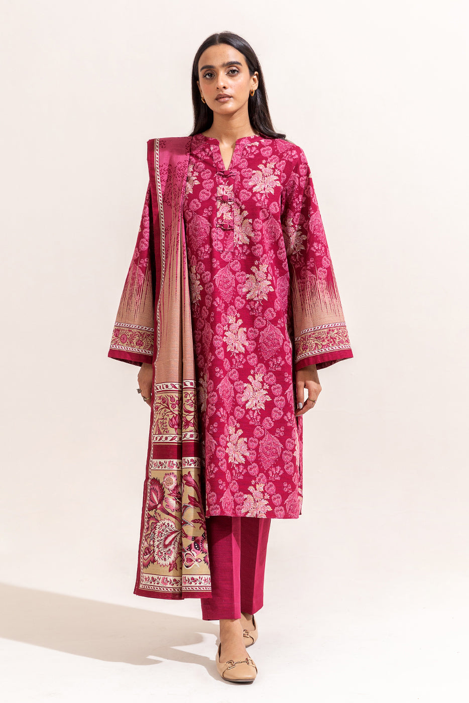 Beechtree 3 Piece Custom Stitched Suit - Pink - LB289300