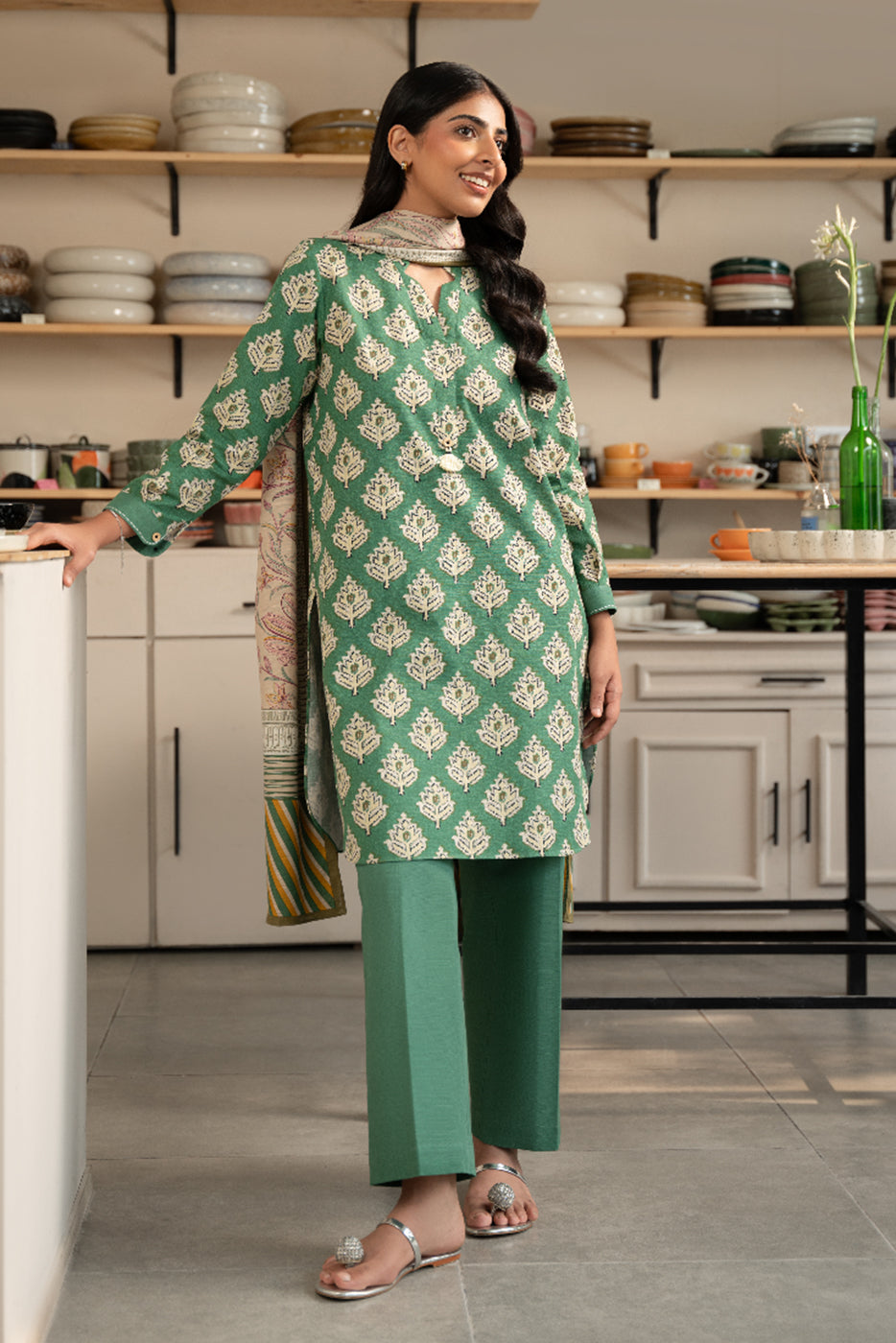 Beechtree 3 Piece Custom Stitched Suit - Green - LB289294