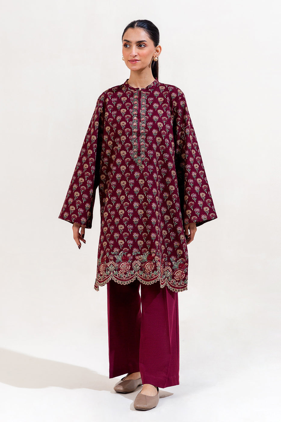 Beechtree 2 Piece Custom Stitched Suit - Maroon - LB289290