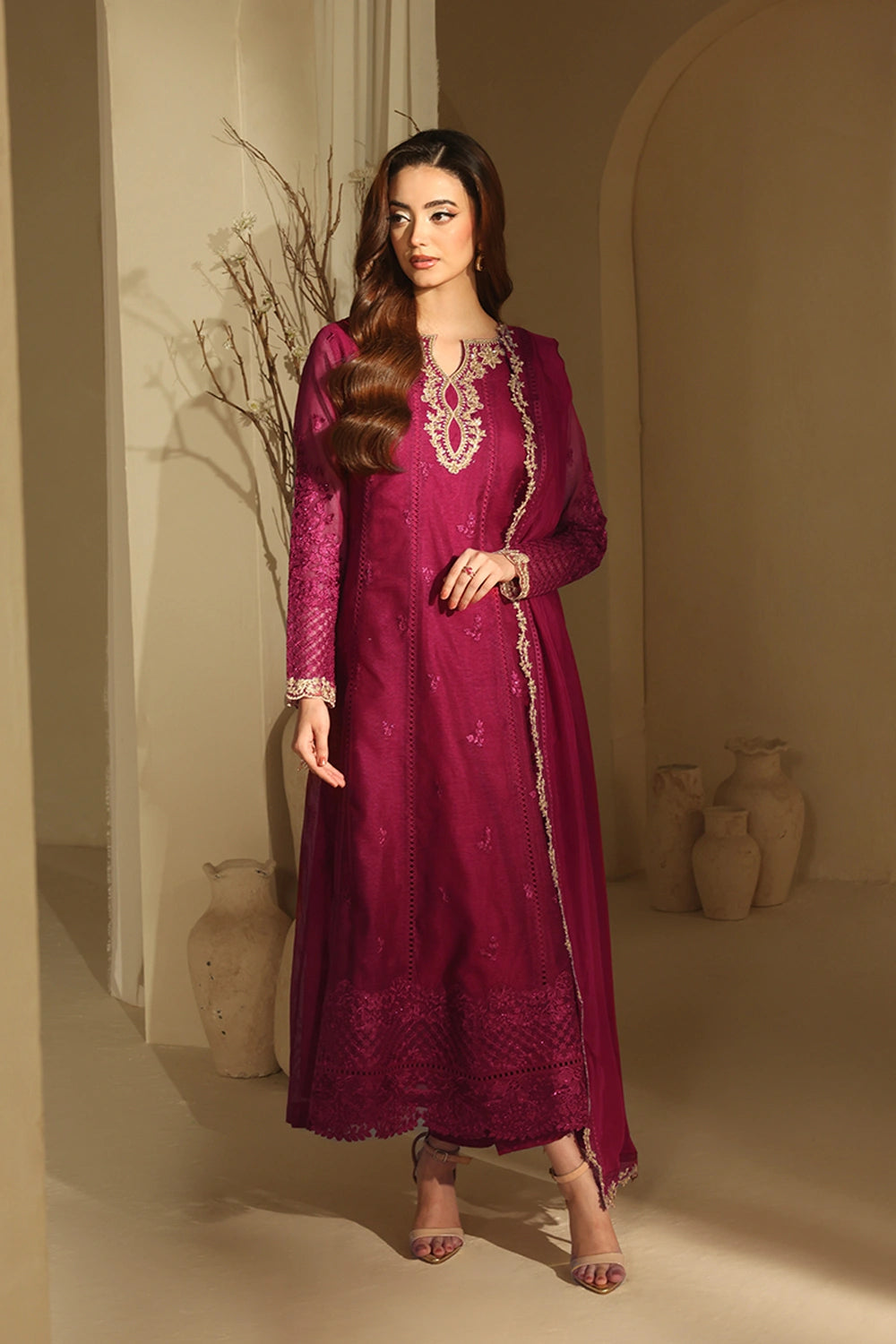 Azure 3 Piece Custom Stitched Suit - Pink - LB31144