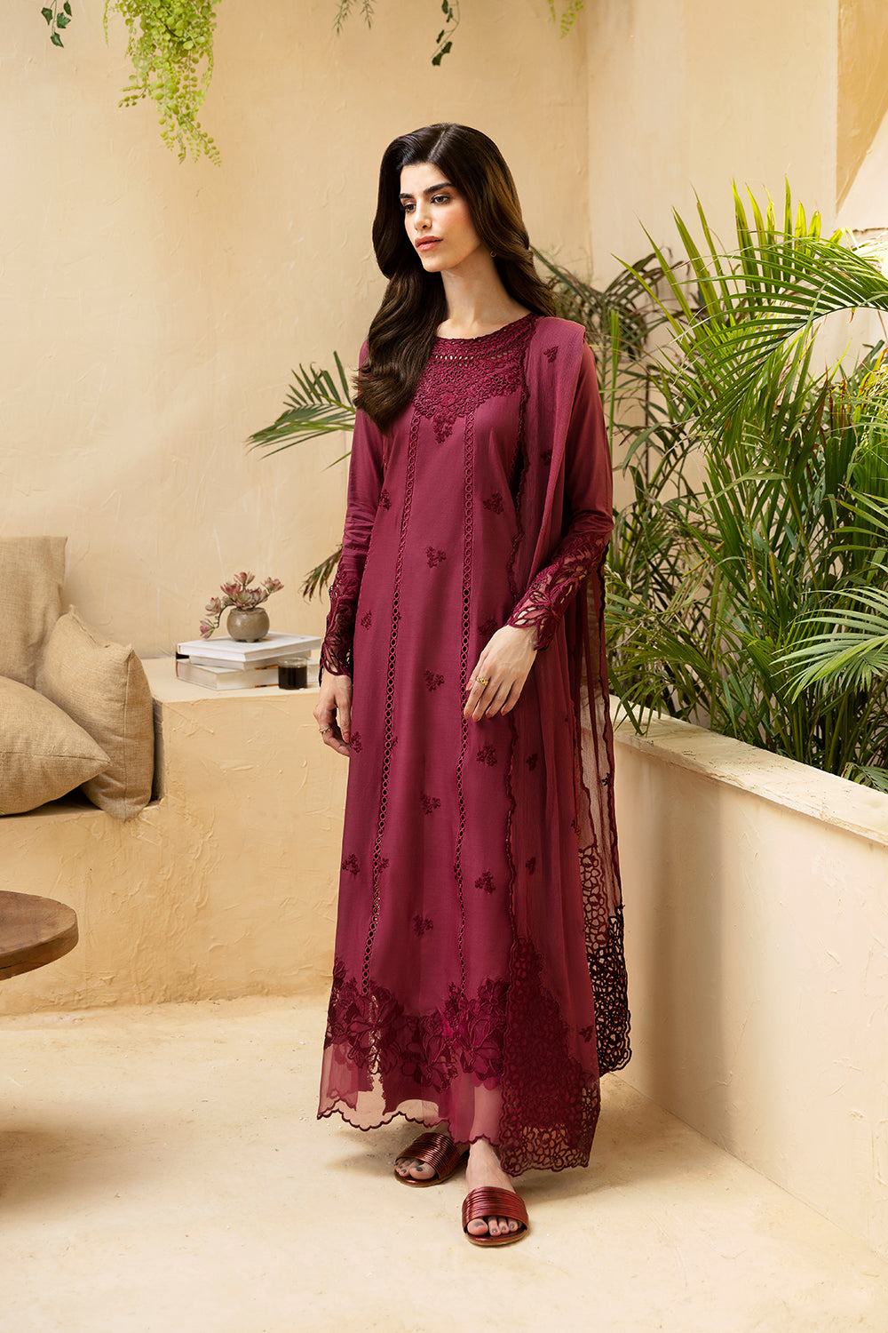 Azure 3 Piece Custom Stitched Suit - Maroon - LB287852