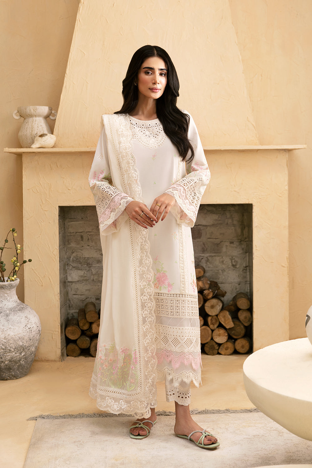 Azure 3 Piece Custom Stitched Suit - White - LB287849