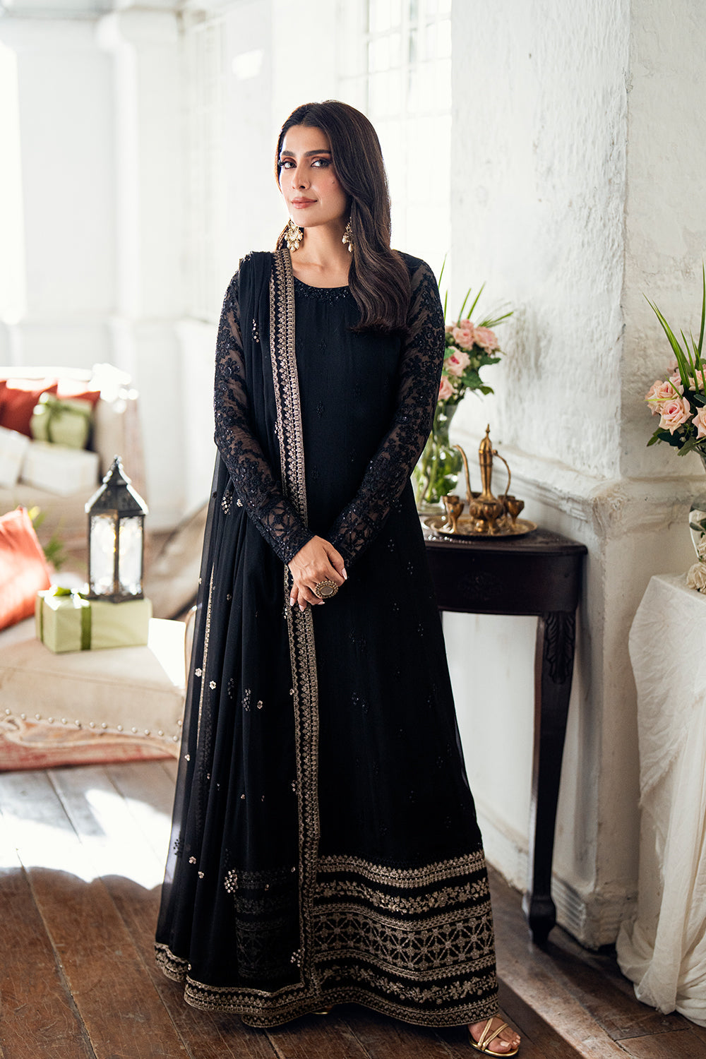 Azure 3 Piece Custom Stitched Suit - Black - LB29732