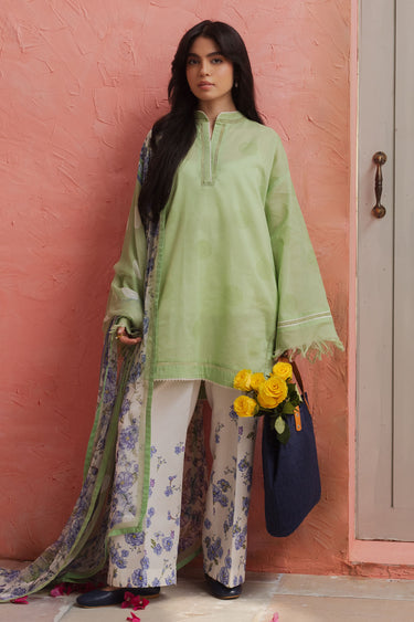 Zara Shahjahan 3 Piece Custom Stitched Suit - Green - LB287828