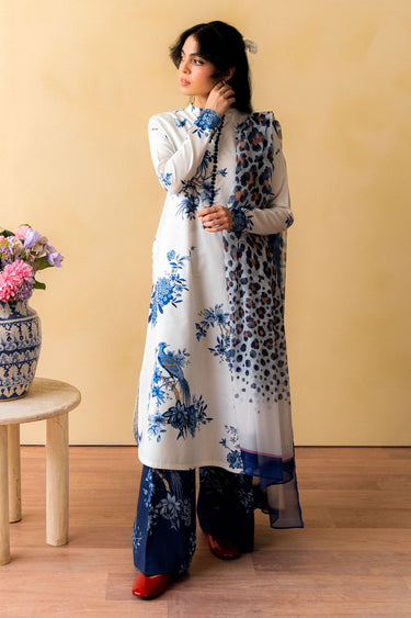 Zara Shahjahan 3 Piece Custom Stitched Suit - Blue - LB287829