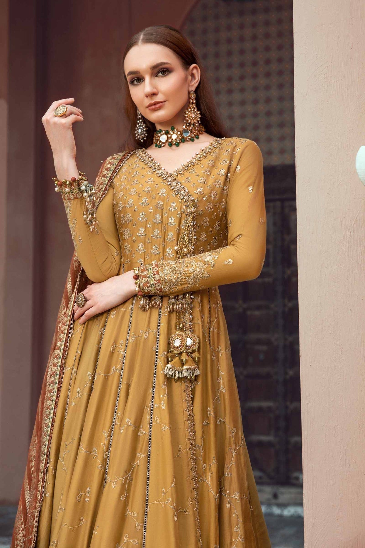 Maria.B 3 Piece Custom Stitched Suit - Yellow - LB28396