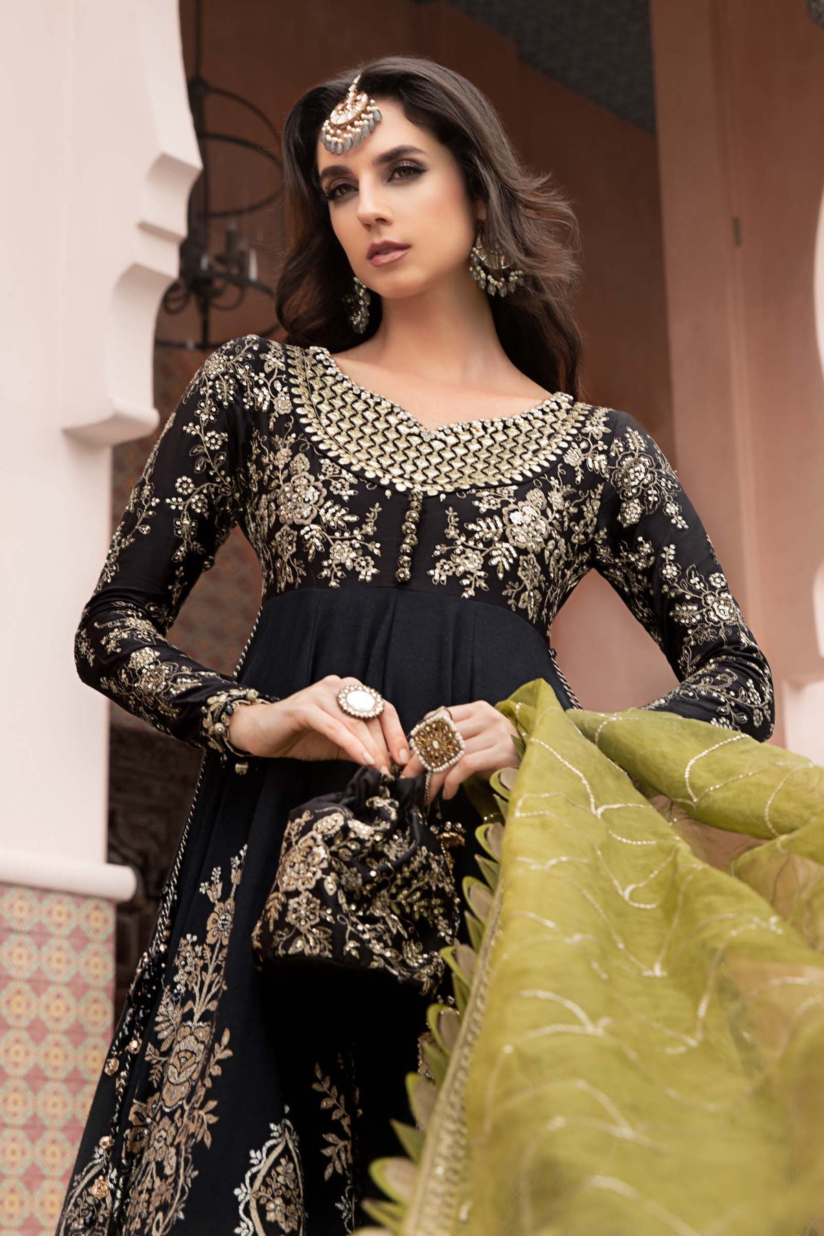 Maria.B 3 Piece Custom Stitched Suit - Black - LB28405