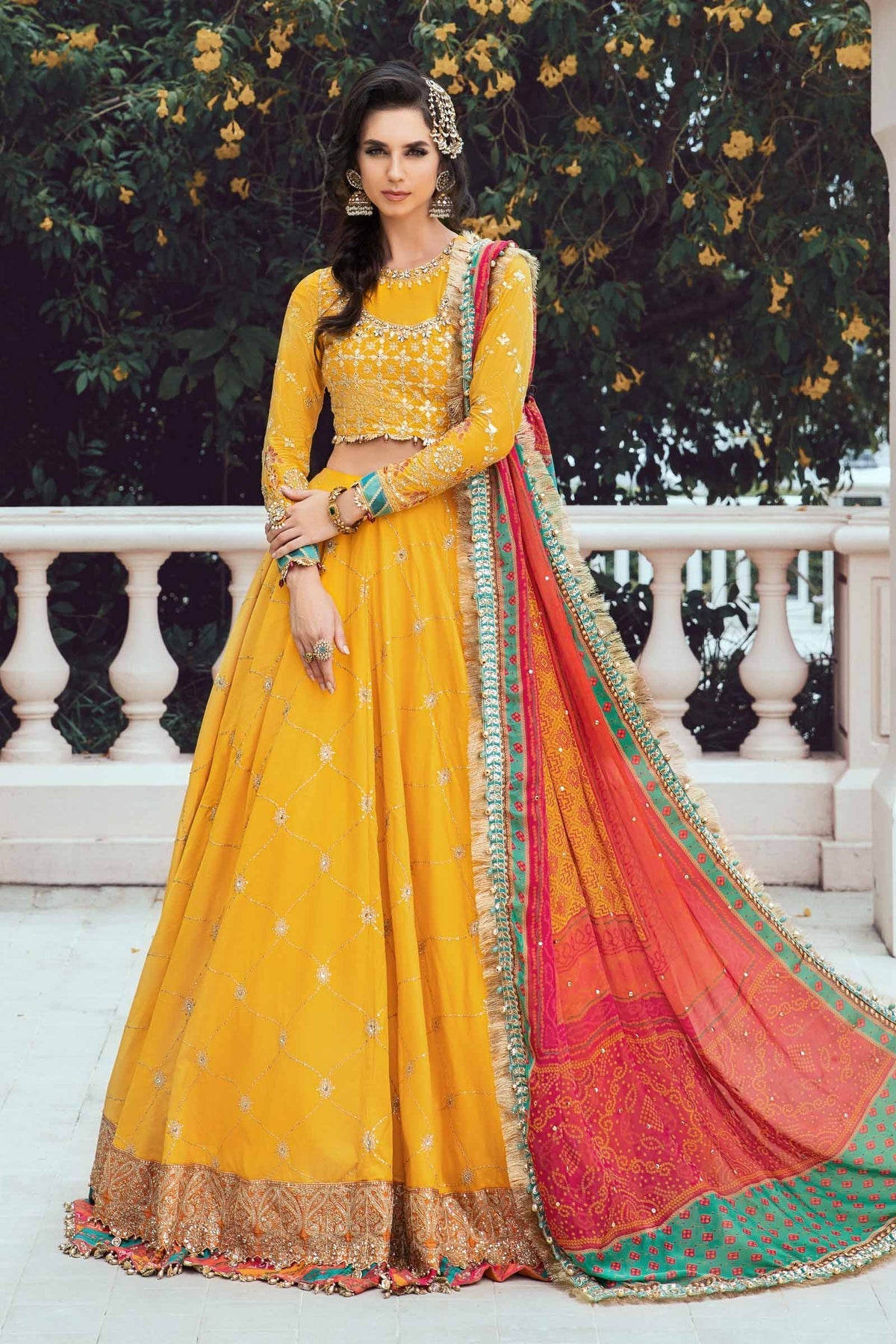 Maria.B 3 Piece Custom Stitched Suit - Yellow - LB28394