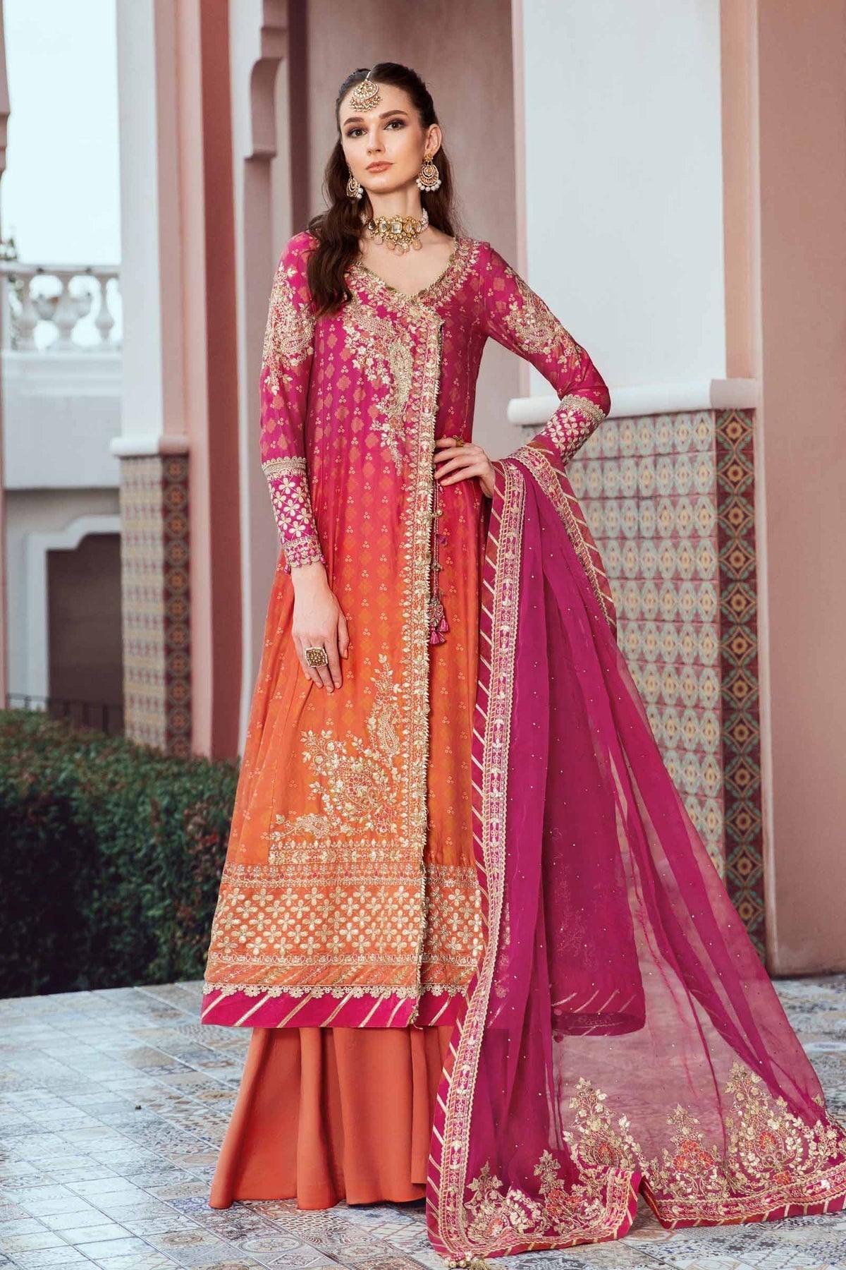 Maria.B 3 Piece Custom Stitched Suit - Pink - LB28399