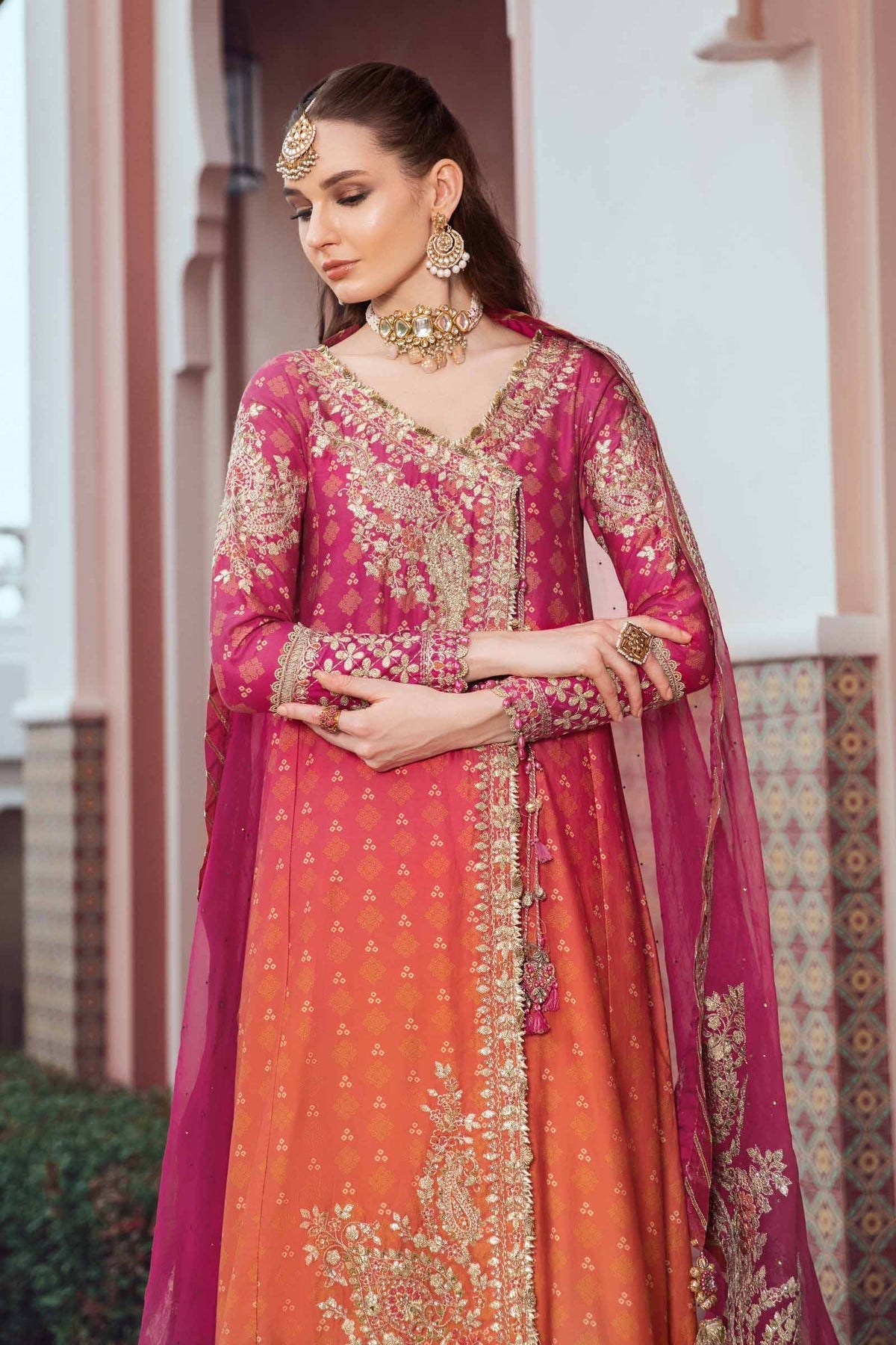 Maria.B 3 Piece Custom Stitched Suit - Pink - LB28399