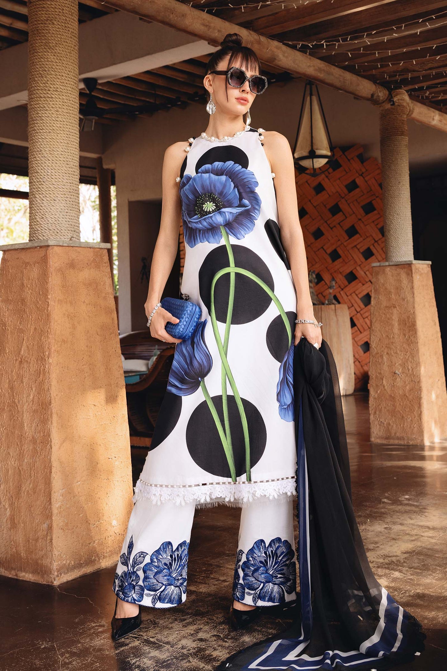 Maria.B 3 Piece Custom Stitched Suit - White - LB31468