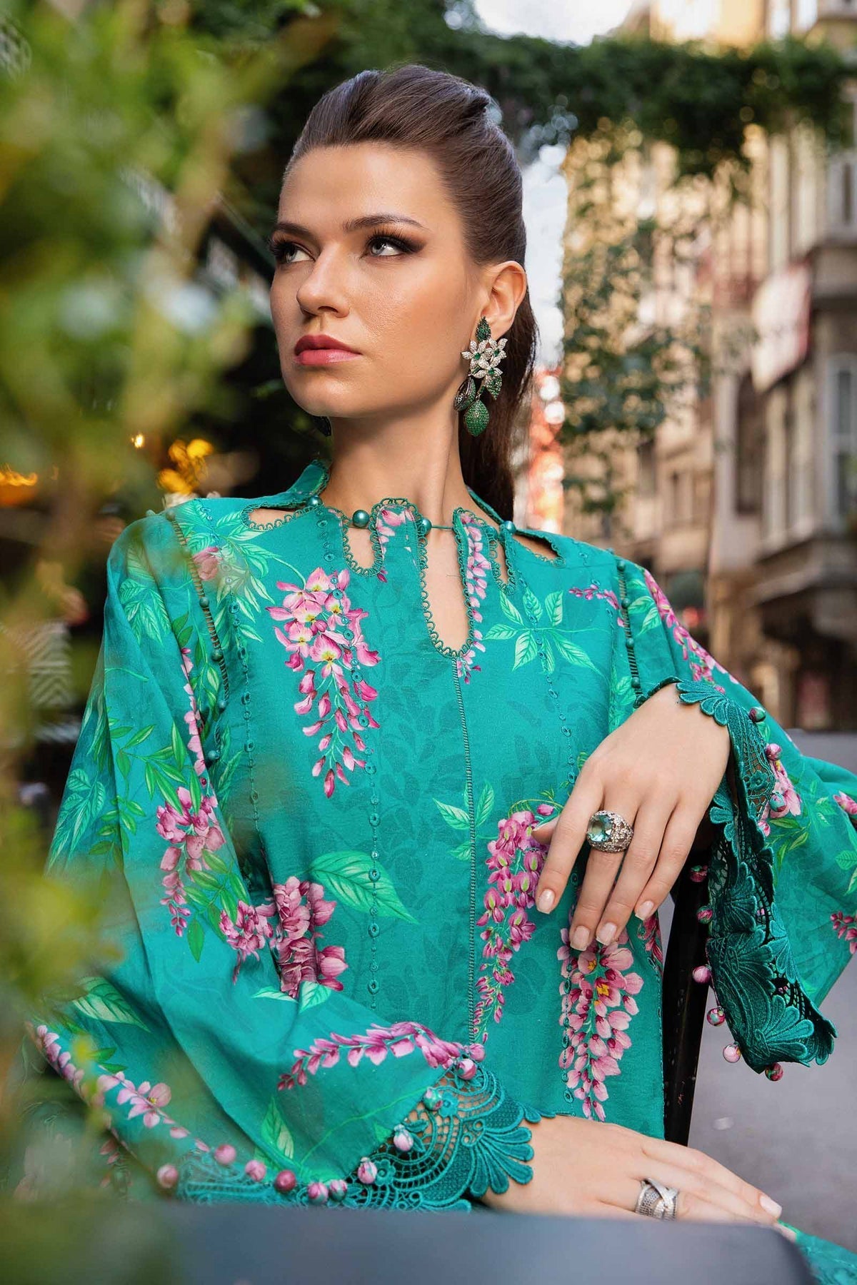 Maria.B 3 Piece Custom Stitched Suit - Green - LB287893