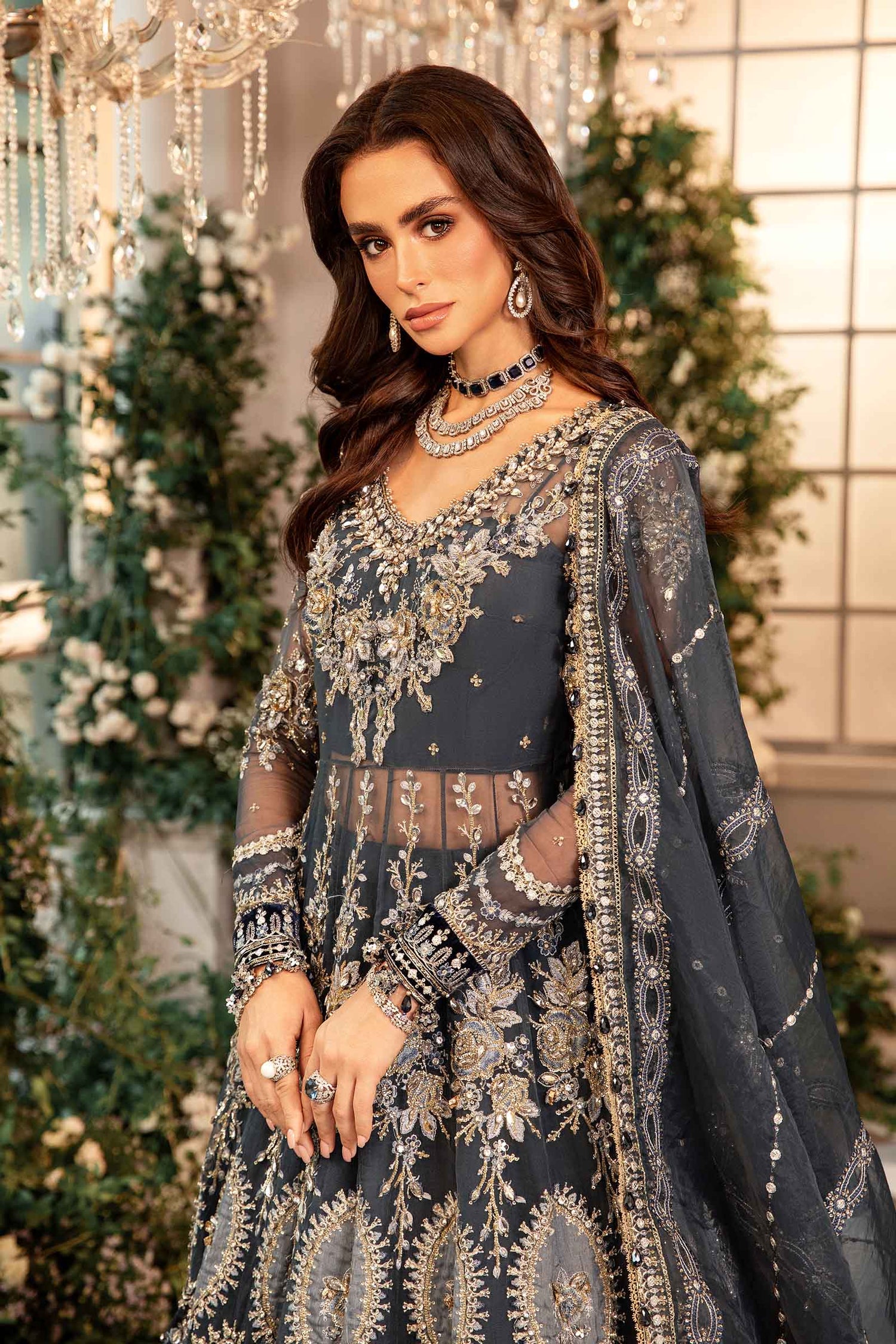 Maria.B 3 Piece Custom Stitched Suit - Blue - LB288393