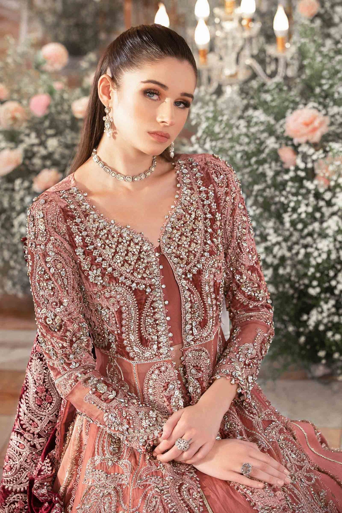 Maria.B 3 Piece Custom Stitched Suit - Pink - LB285169