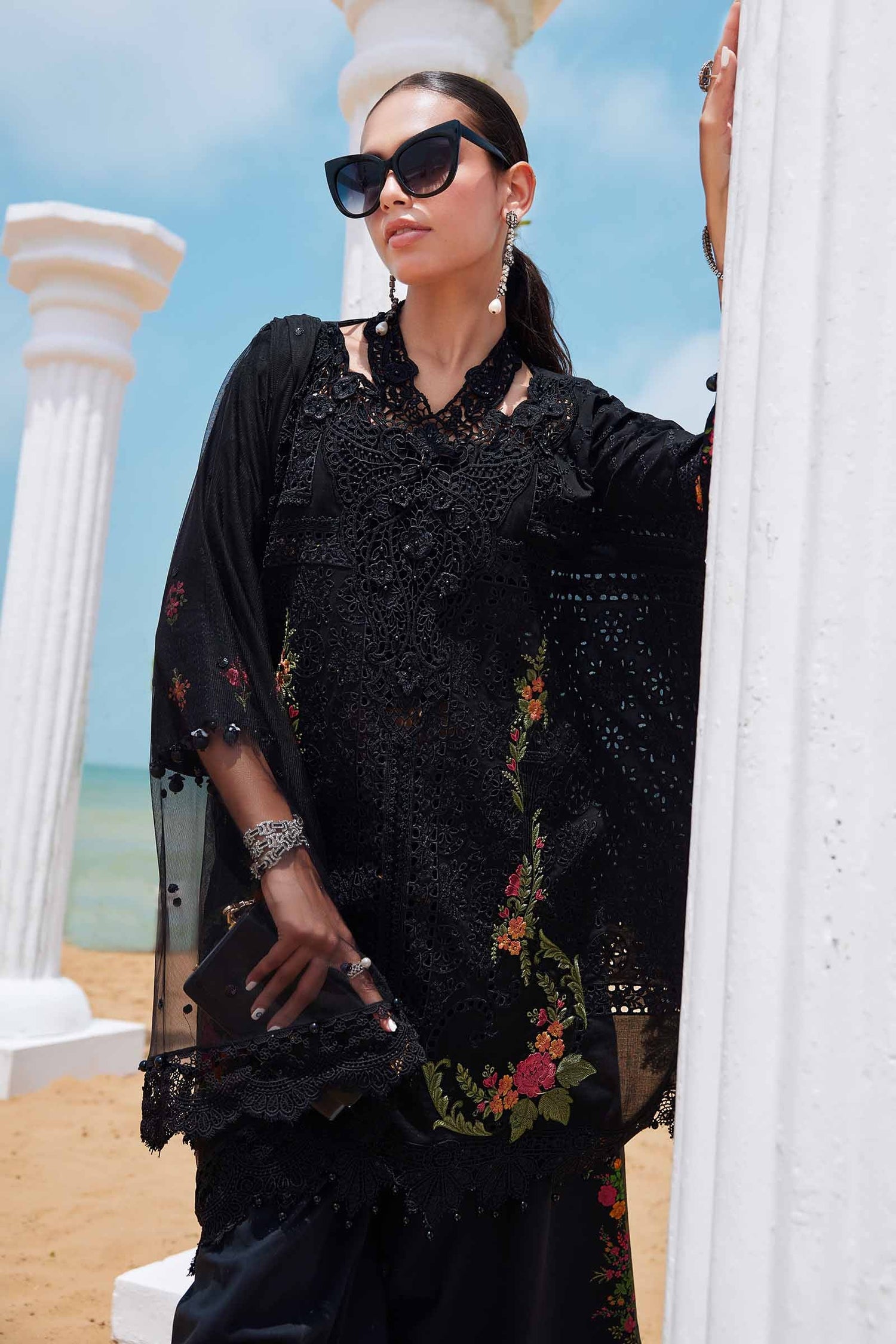 Maria.B 3 Piece Custom Stitched Suit - Black - LB30293