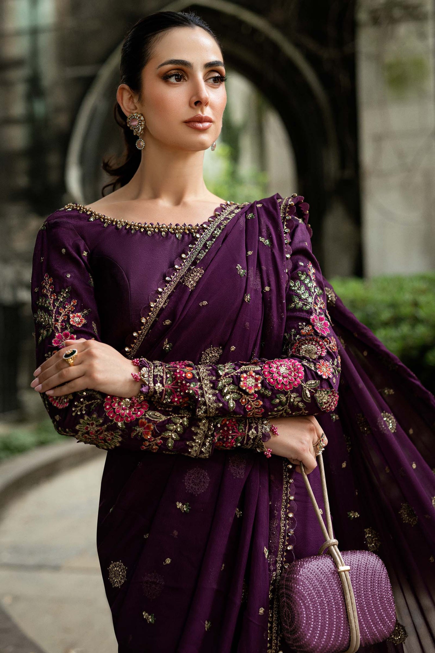 Maria.B 3 Piece Custom Stitched Suit - Purple - LB31081